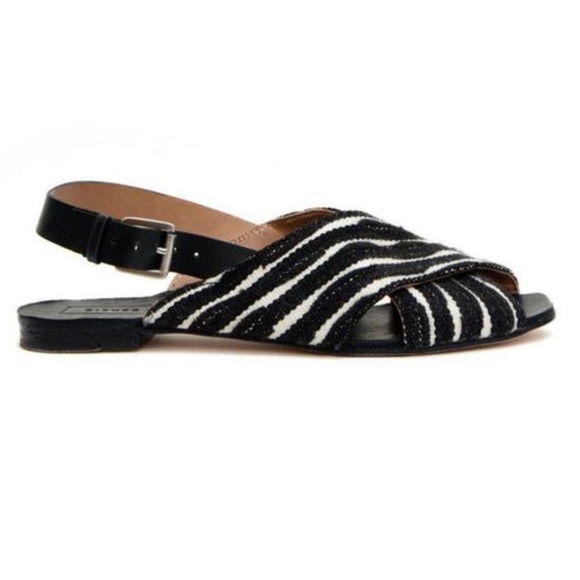 Either/Or woven Black and White Sandal size 10 - Picture 6 of 8
